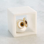 Alabaster Big Eyed Owl in Cube-Sm - Chic Decora