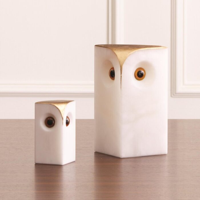 Alabaster Owl-Lg - Chic Decora