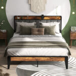 Alaja Queen Size Upholstered Bed Frame with Charging Station and Storage Headboard - Chic Decora