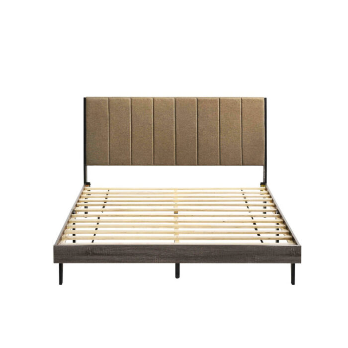 Alaria Bed, Platform Bed, Bed Frame With Headboard - Chic Decora