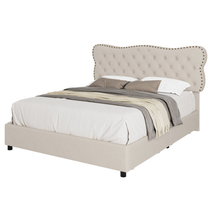 Alaysha Upholstered Platform Storage Bed - Chic Decora