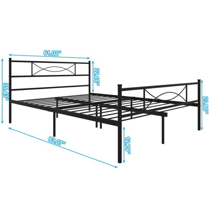 Albanne Metal Open-Frame Bed - Chic Decora