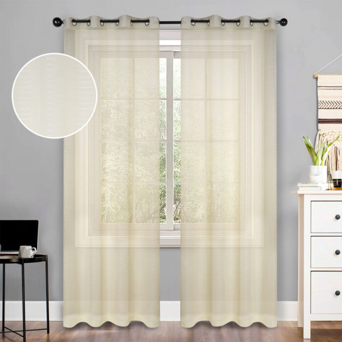 Aldin Polyester Sheer Curtain Pair (Set of 2) - Chic Decora