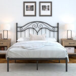 Alecia Metal Platform Bed - Chic Decora