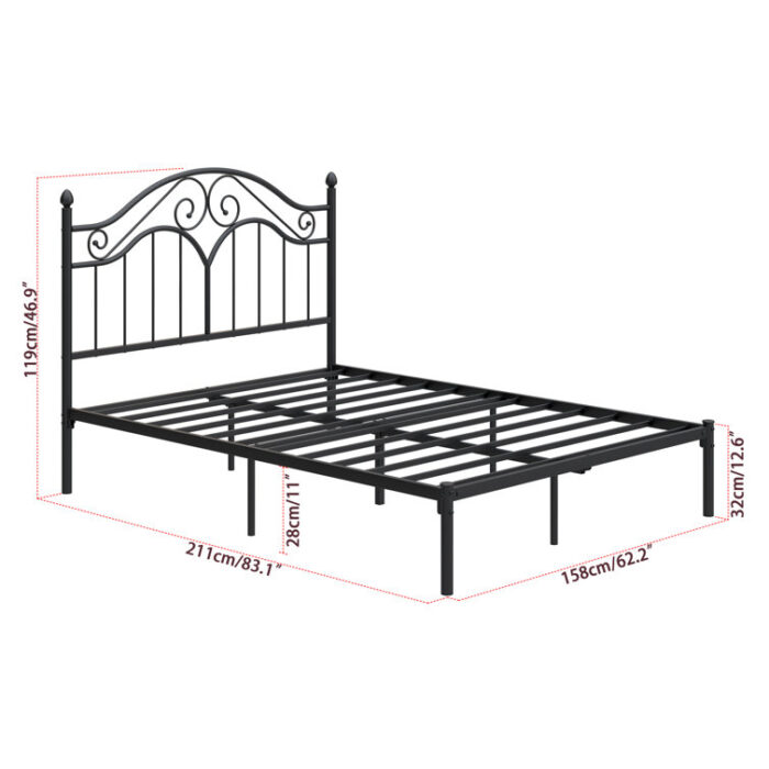 Alecia Metal Platform Bed - Chic Decora