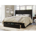 Aleighanna Upholstered Wingback Storage Bed - Chic Decora