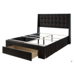 Aleighanna Upholstered Wingback Storage Bed - Chic Decora