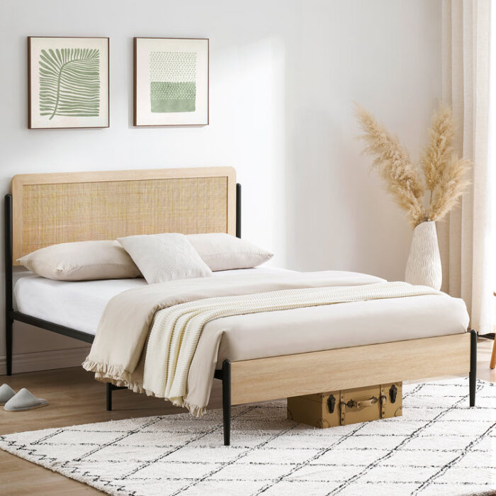 Alexandia Wicker / Rattan Platform Bed - Chic Decora