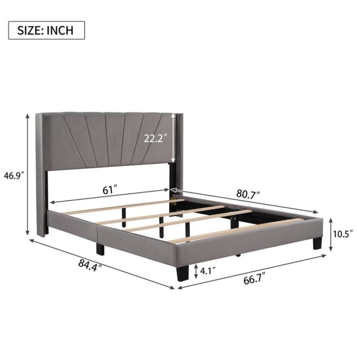 Alfee Upholstered Standard Bed - Chic Decora