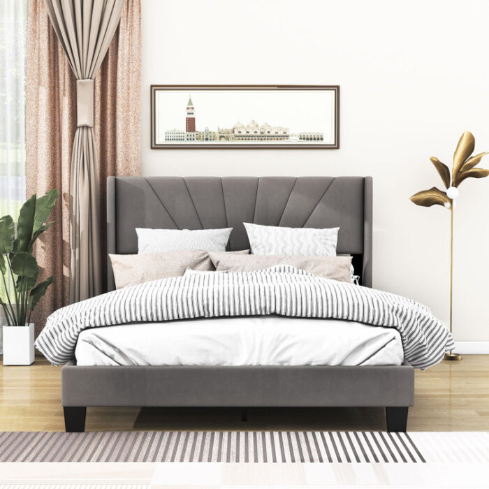 Alfee Upholstered Standard Bed - Chic Decora