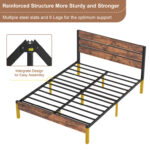 Alicia Platform Bed Frame with Wood Headboard and Footboard No Box Spring Needed - Chic Decora