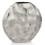 Alisha-Mai Facetado Round Silver Vase - Chic Decora