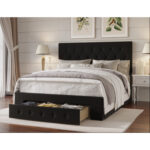 Allegretto Upholstered Standard Storage Bed - Chic Decora