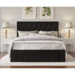 Allegretto Upholstered Standard Storage Bed - Chic Decora