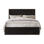 Allegretto Upholstered Standard Storage Bed - Chic Decora