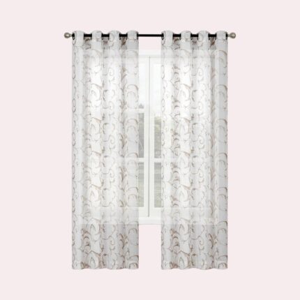 Allonah Polyester Semi Sheer Curtain Pair (Set of 2) - Chic Decora