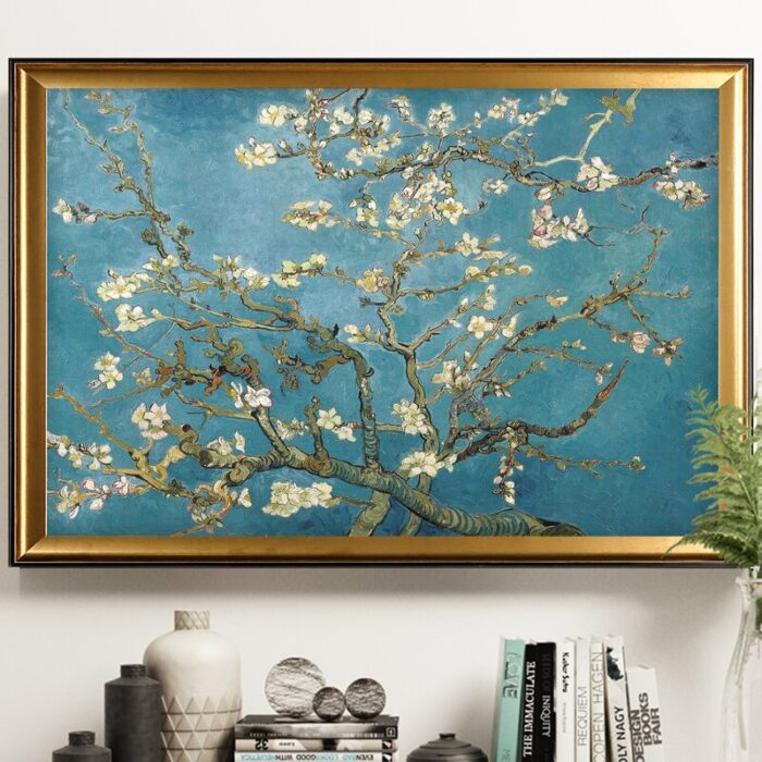 Almond Blossom by Vincent Van Gogh – Picture Frame Print on Canvas - Chic Decora