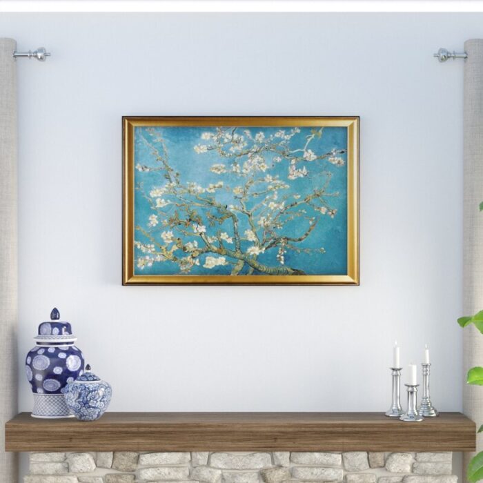 Almond Blossom by Vincent Van Gogh – Picture Frame Print on Canvas - Chic Decora