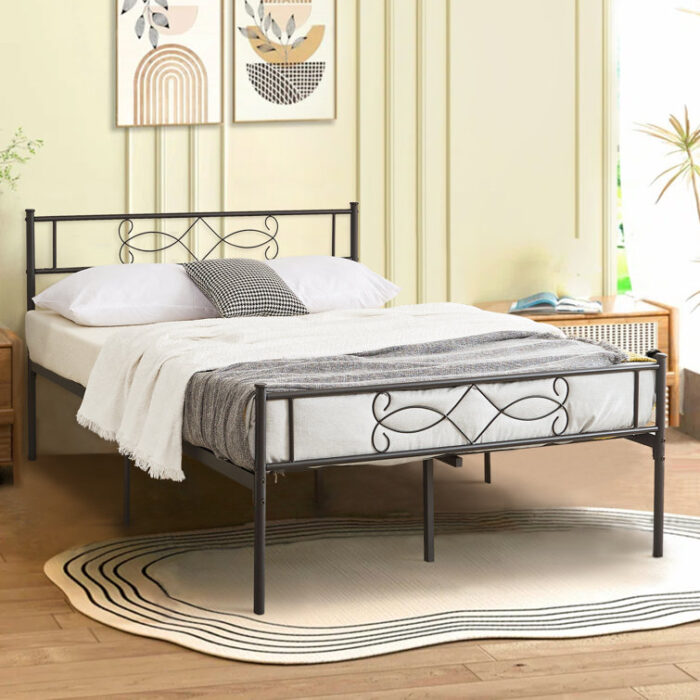 Alsa 35″ Steel Bed Frame with Headboard - Chic Decora