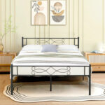 Alsa 35″ Steel Bed Frame with Headboard - Chic Decora