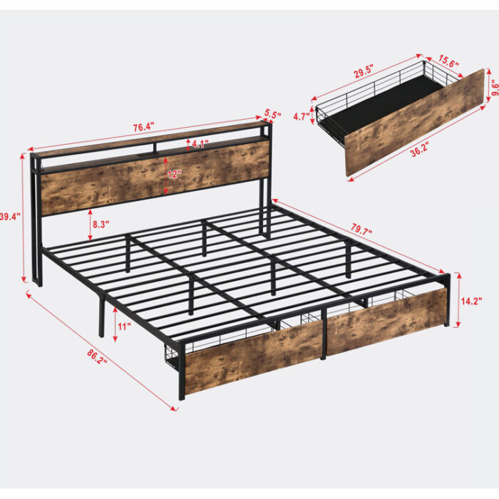 Althea Platform Storage Bed - Chic Decora