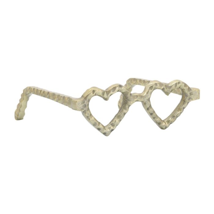 Aluminum Metal Heart Glasses: Elegant Metal Base, Decor Accent - Chic Decora