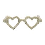 Aluminum Metal Heart Glasses: Elegant Metal Base, Decor Accent - Chic Decora