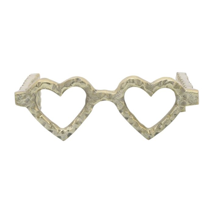 Aluminum Metal Heart Glasses: Elegant Metal Base, Decor Accent - Chic Decora