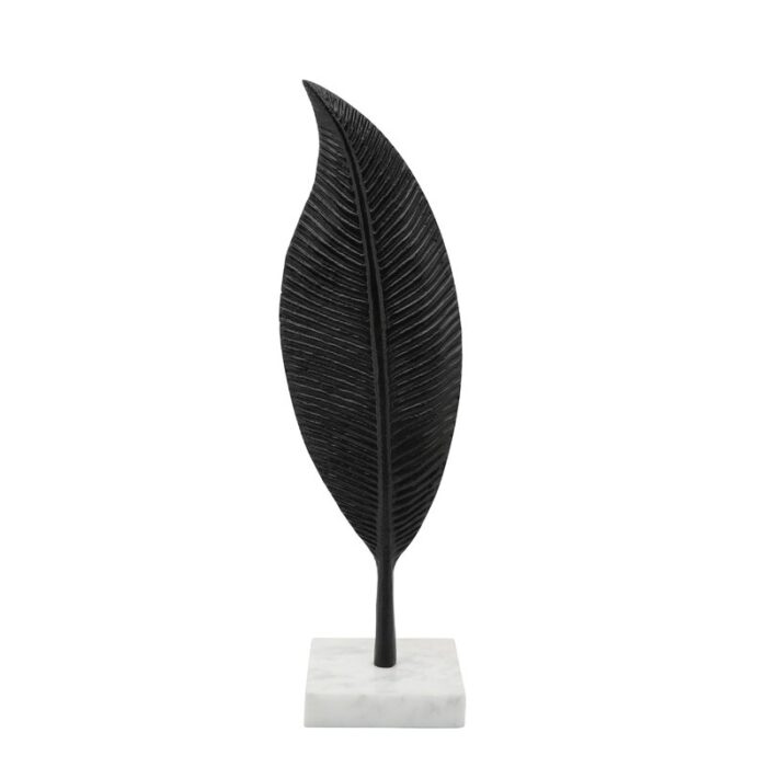 Aluminum and Marble Leaf Sculpture - Chic Decora