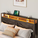 Alverstone Metal Bed Frame with Headboard and Charging Station - Chic Decora