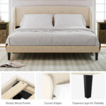 Amati Upholstered Wingback Platform Bed - Chic Decora