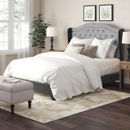 Amaya Upholstered Standard Bed - Chic Decora