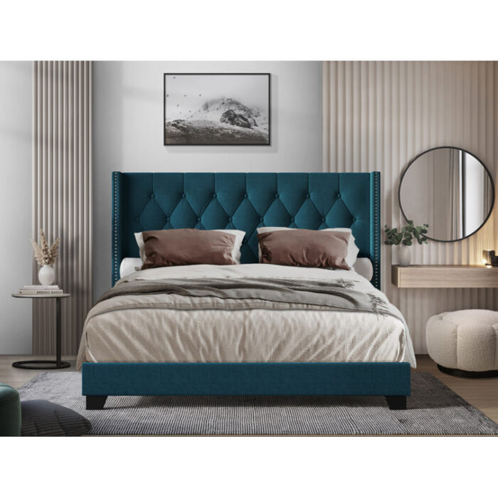 Amberlee Upholstered Wingback Bed - Chic Decora