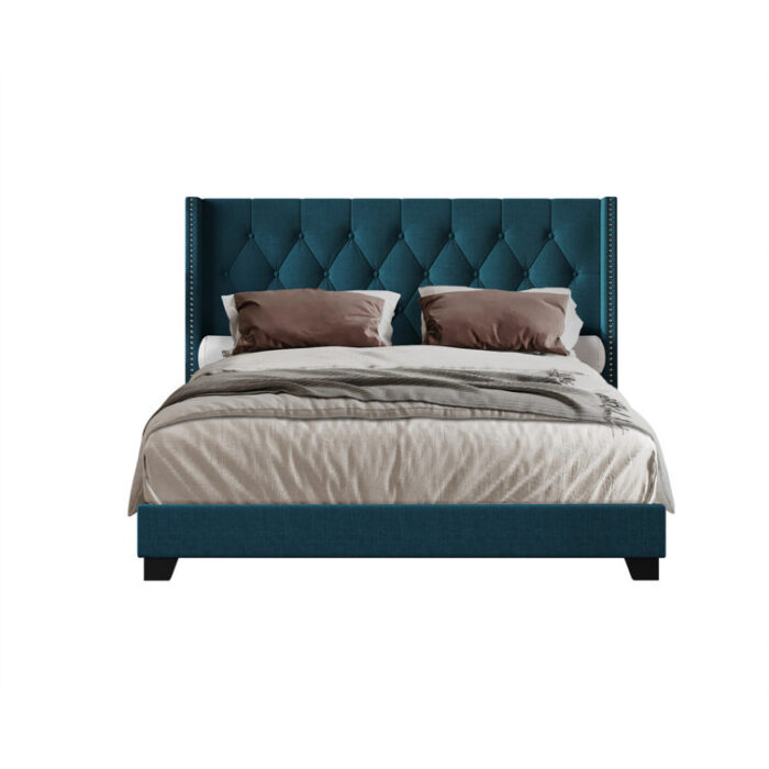 Amberlee Upholstered Wingback Bed - Chic Decora