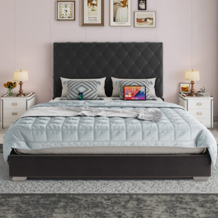 Amberlynn Metal Wingback Bed - Chic Decora