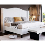 Ameera Upholstered Metal Platform Bed - Chic Decora