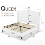 Ameera Upholstered Metal Platform Bed - Chic Decora