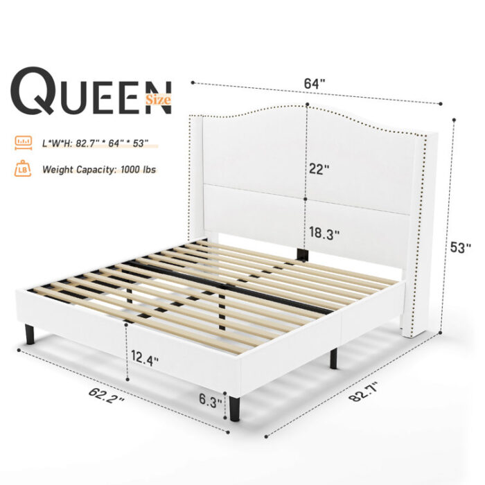 Ameera Upholstered Metal Platform Bed - Chic Decora