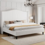 Ameera Upholstered Metal Platform Bed - Chic Decora