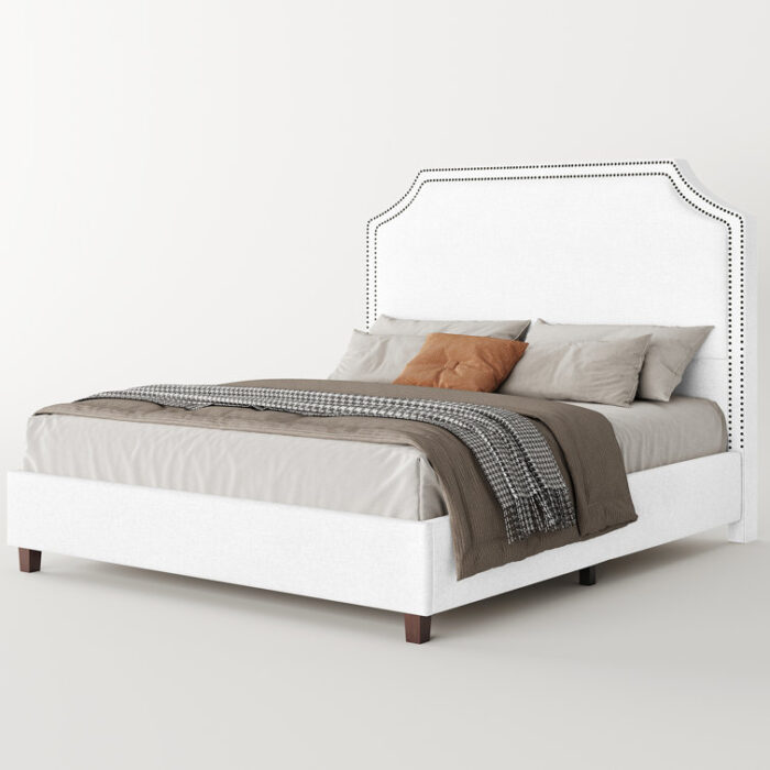 Ameere Upholstered Metal Platform Bed - Chic Decora