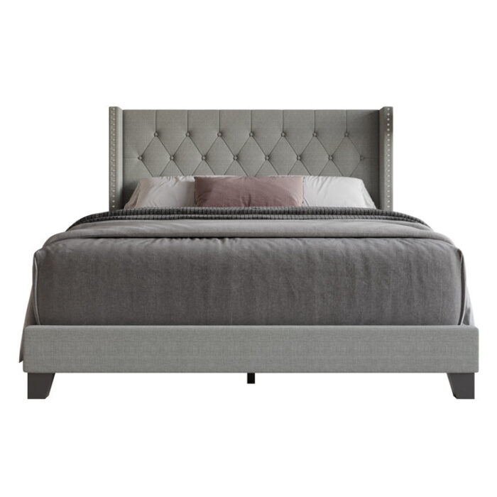 Ameire Upholstered Wingback Bed - Chic Decora