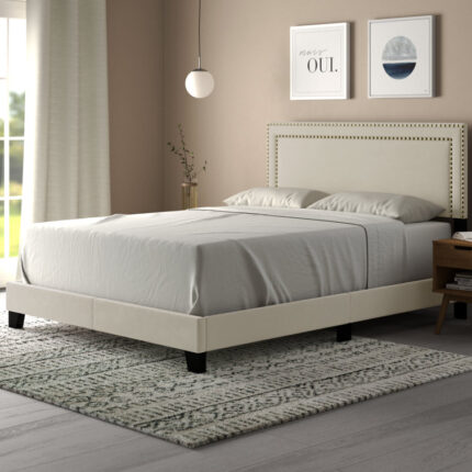 Amilia Upholstered Standard Bed - Chic Decora