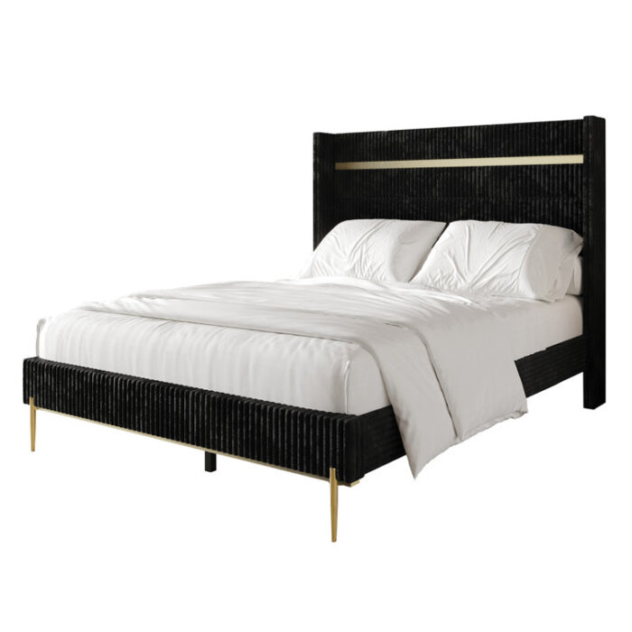 Anaika Upholstered Wingback Bed - Chic Decora