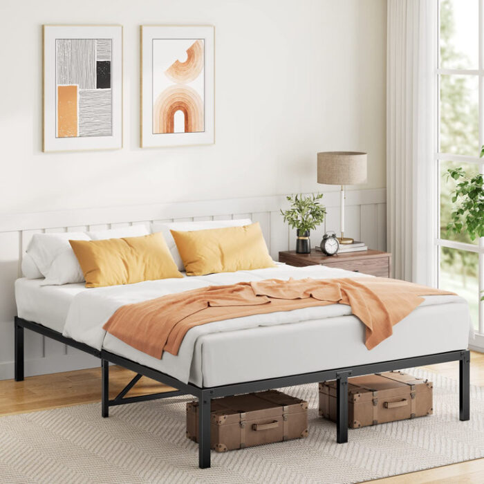 Analily Metal Open Frame Bed, Storage Bed for Bedroom - Chic Decora