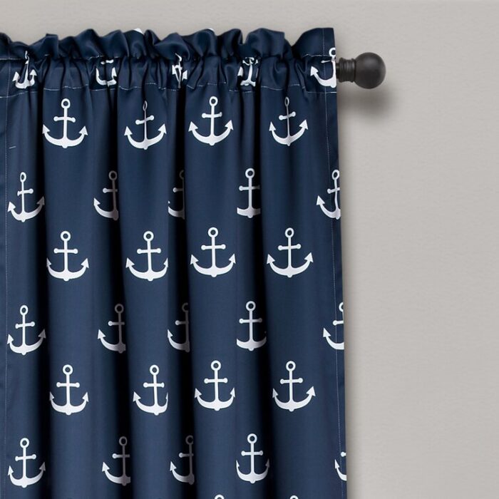 Anchor Polyester Room Darkening Curtain Pair (Set of 2) - Chic Decora