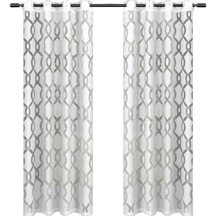 Andish 60% Polyester, 40% Cotton Sheer Sliding Panel Pair (Set of 2) - Chic Decora