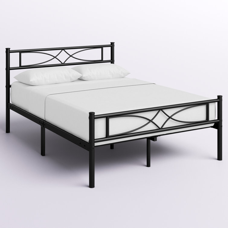 Anelis Metal Bed Frame Platform Bed Mattress Foundation with Curved Design Headboard & Footboard - Chic Decora