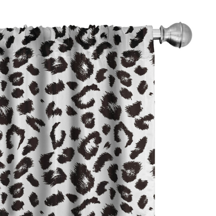 Animal Print Semi-Sheer Rod Pocket Curtain Panels (Set of 2) - Chic Decora