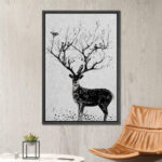 Personalized Antler Name Art -Rustic Framed Canvas - Chic Decora