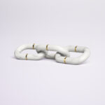 Annelijn Marble Chain with Brass Accent Sculpture - Chic Decora